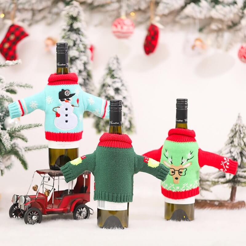 Woolen Christmas Wine Bottle Sweater
