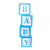Transparent Baby Shower Balloon Cube Boxes - Blue