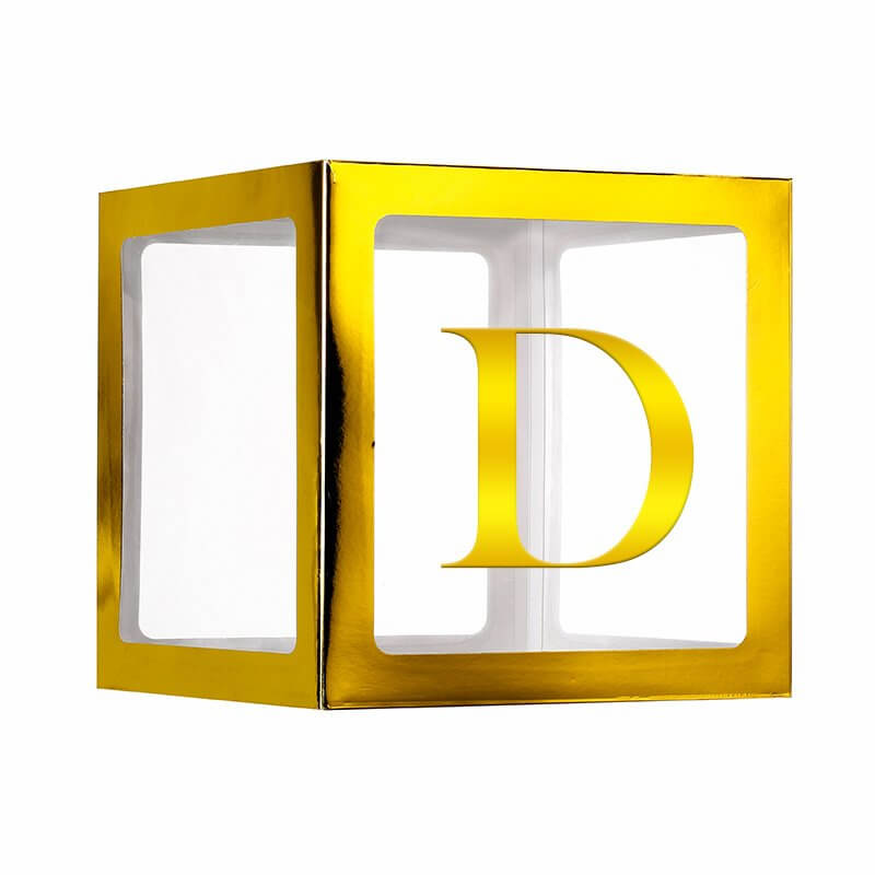 Metallic Gold Alphabet Letter Balloon Box - Letter D