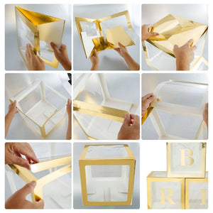 how to assemble a clear transparent balloon box cube block