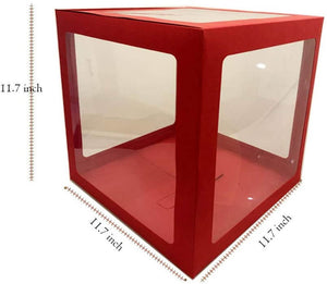 Red & Transparent XMAS Balloon Cube Boxes