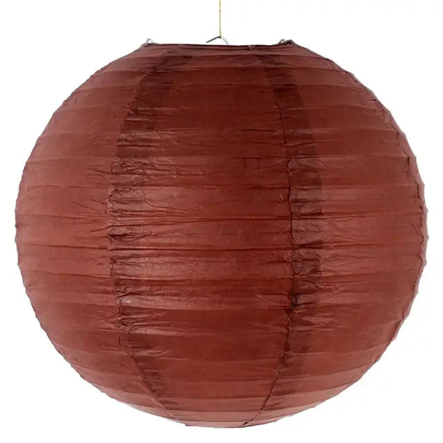 Coffee Brown Round Chinese Paper Lantern - 4 Sizes