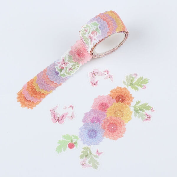 Colourful Marigold Flower Washi Tape Sticker 200 Roll - Type 2