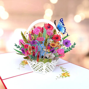 thumbnail image 2 of Freshcut Paper Pop Up Cards Handmade 3D Floral Card: Purple Flower Bouquet, Birthday, Thank You Quilling Paper 2 of 11