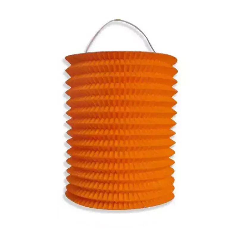 Corrugated Cylinder Chinese Paper Lantern - Orange
