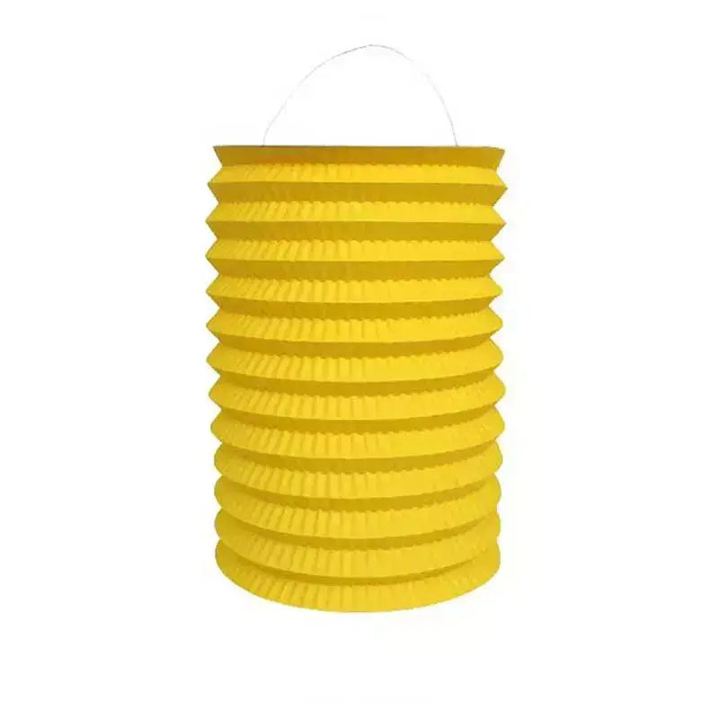 Corrugated Cylinder Chinese Paper Lantern - Yellow