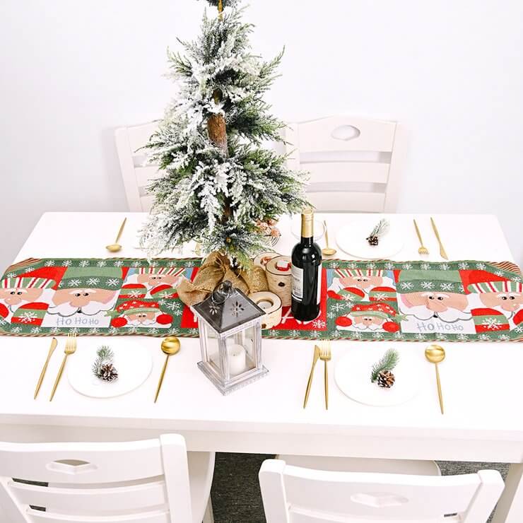 35cm x 180cm Woven Jacquard Tapestry Christmas Table Runner with Tassel