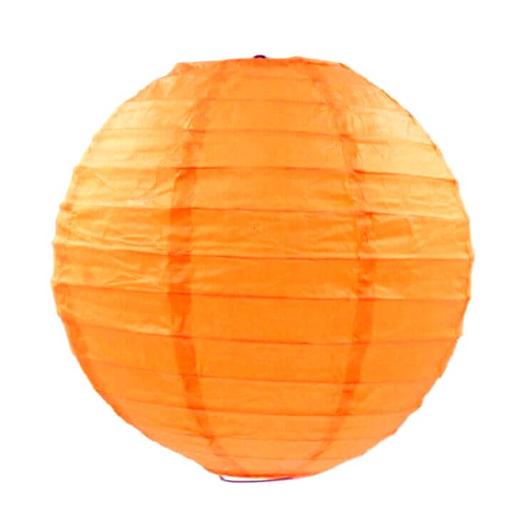 Cyber Orange Round Chinese Paper Lantern - 4 Sizes