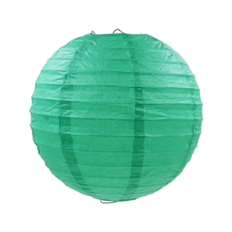 Dark Green Round Chinese Paper Lantern - 4 Sizes