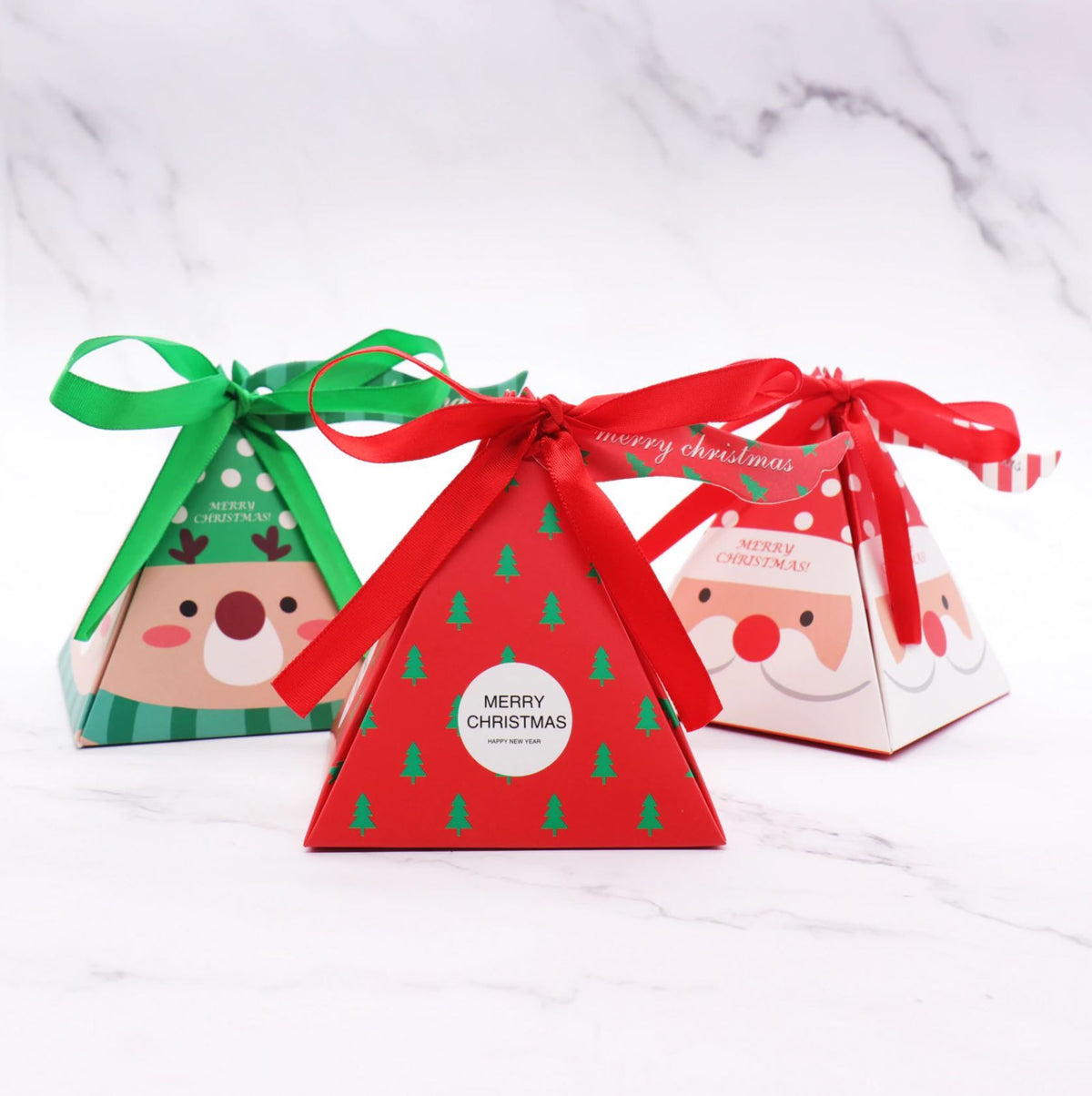 assorted Decorative Pyramid Christmas Gift-Candy Surprise Boxes