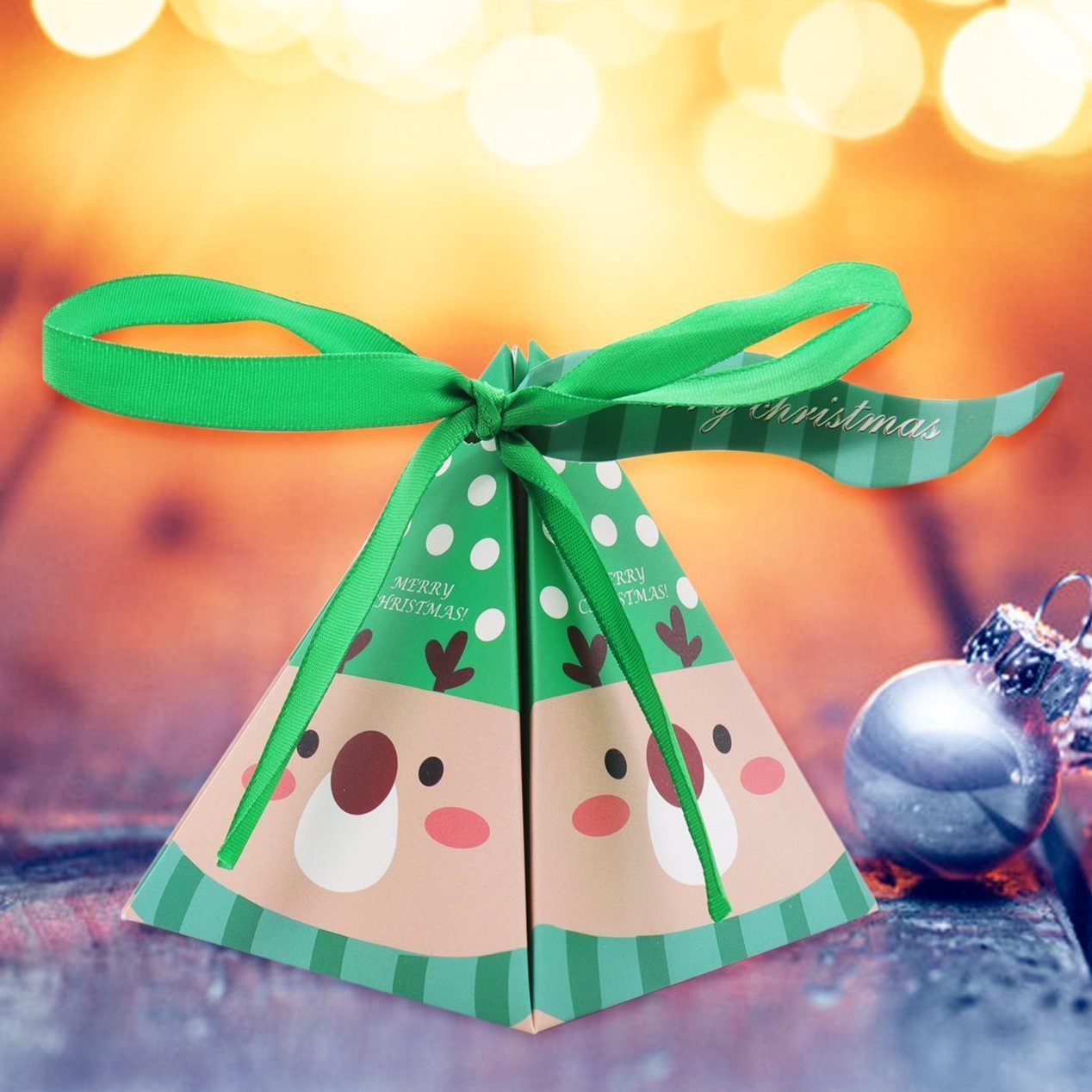 Pyramid Christmas Gift Boxes 6pk – Santa, Snowman, Tree Designs