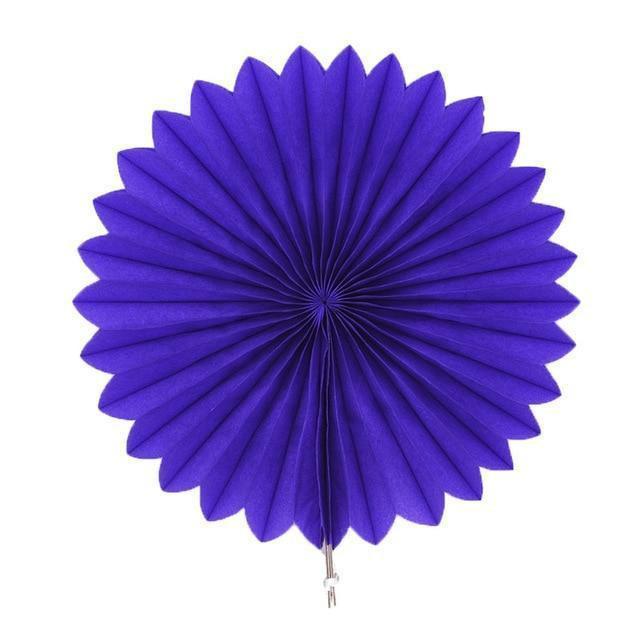 Electric Blue Tissue Paper Fan - 6 Sizes
