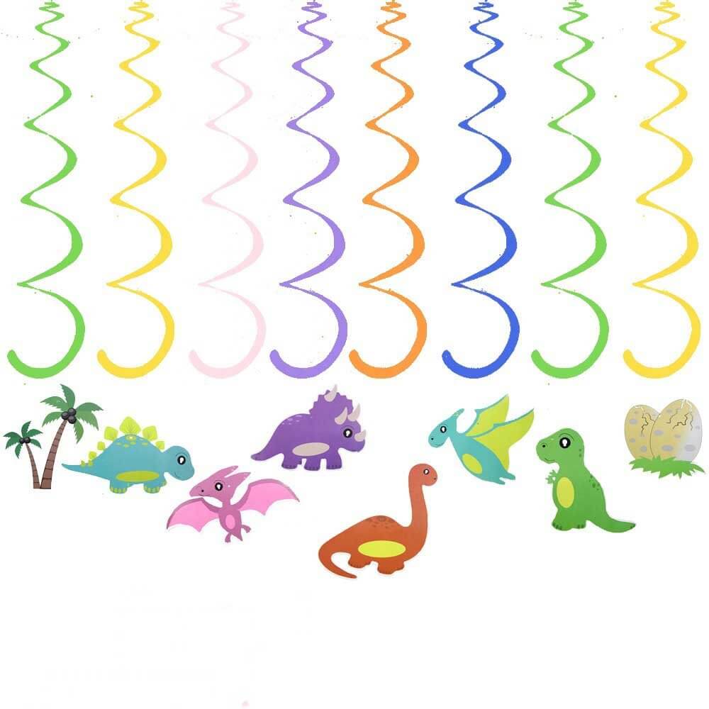 baby Dinosaur Dino Party Hanging Swirl Decorations