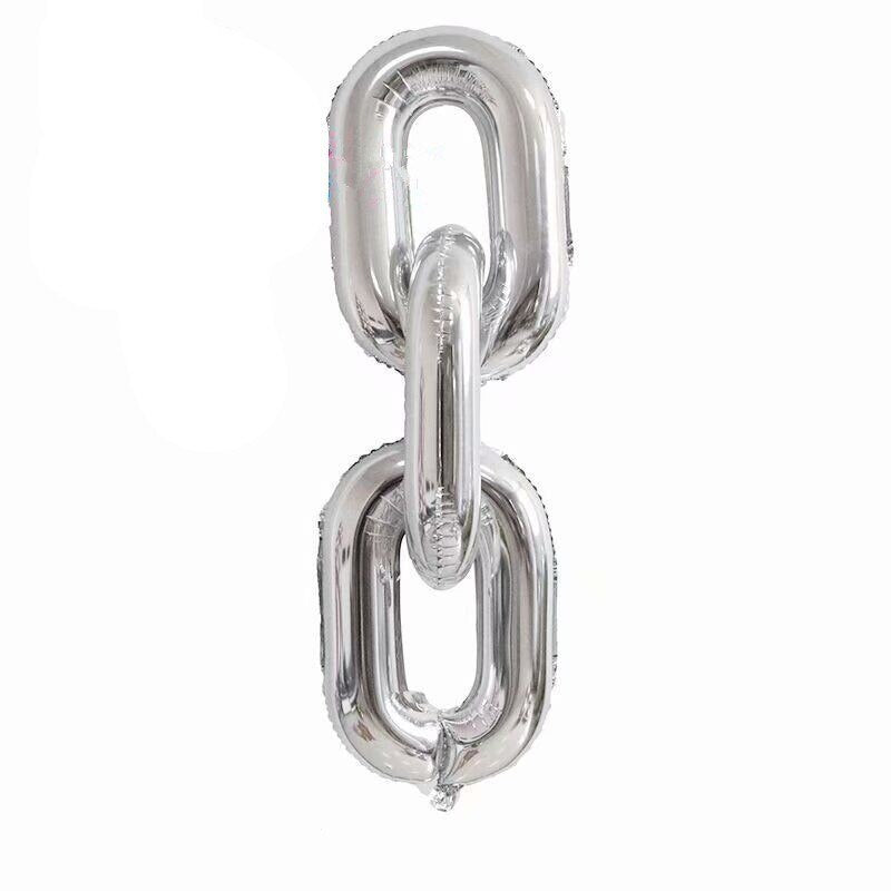 16" Online Party Supplies Silver Foil Chain Balloon Links for Hip Hop Dance Disco 80s 90s themed party decorations