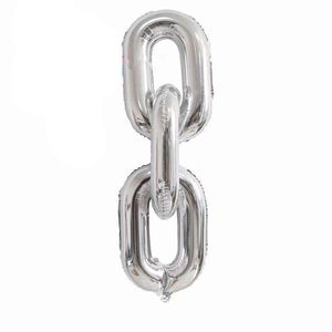 40 inch Online Party Supplies Silver Foil Chain Balloon Links for Hip Hop Dance Disco 80s 90s themed party decorations