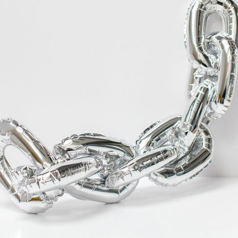 40" Online Party Supplies Silver Foil Chain Balloon Links for Hip Hop Dance Disco 80s 90s themed party decorations
