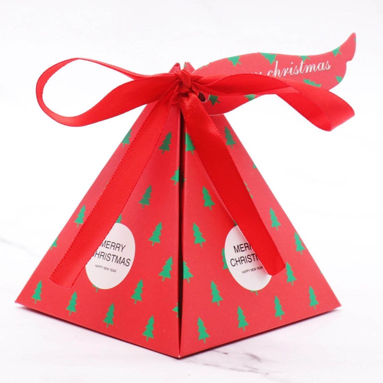 Pyramid Gift Packing Decorative Pyramid Christmas Gift Boxes 6pk