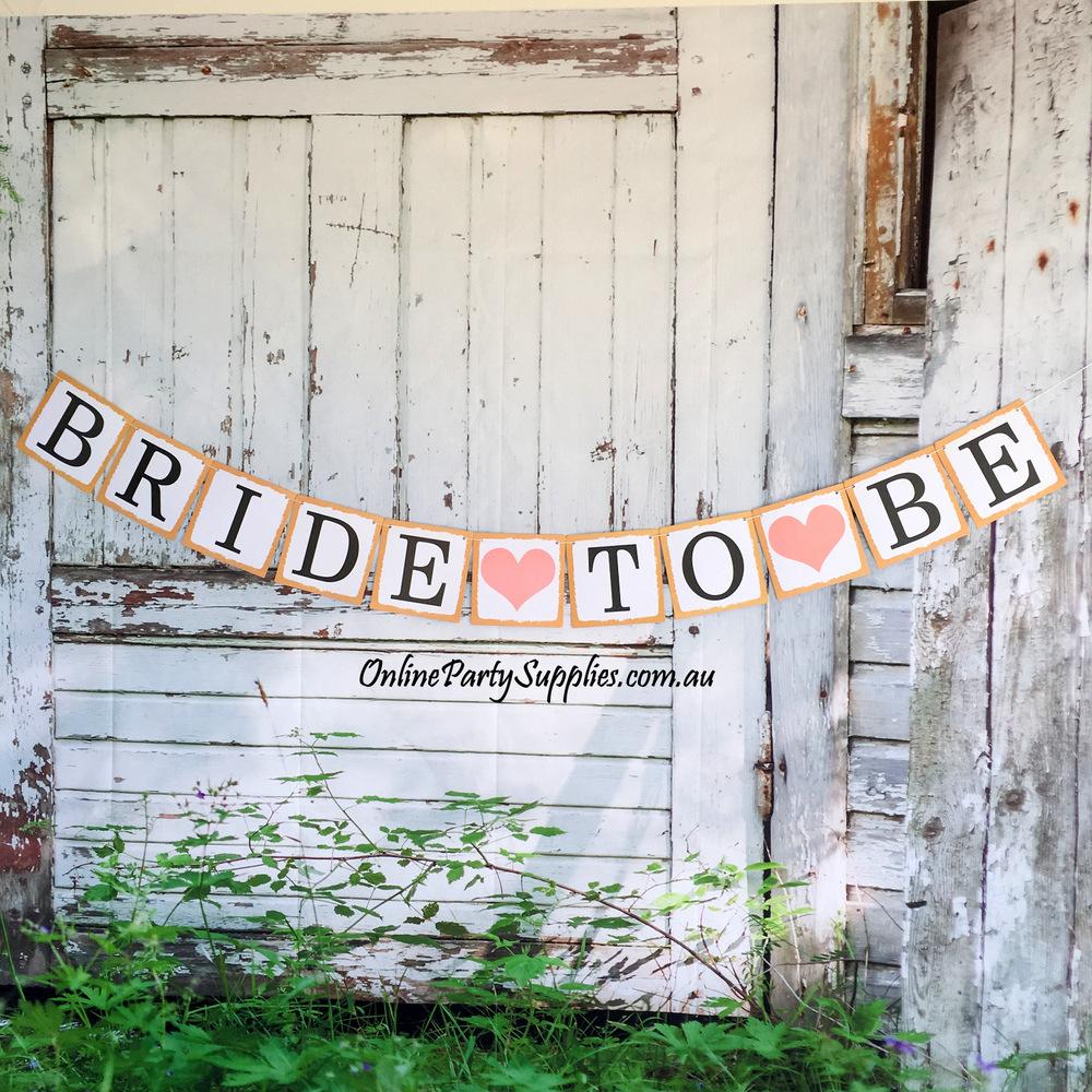 DIY Rustic Bride To Be Paperboard Banner - Online Party Supplies