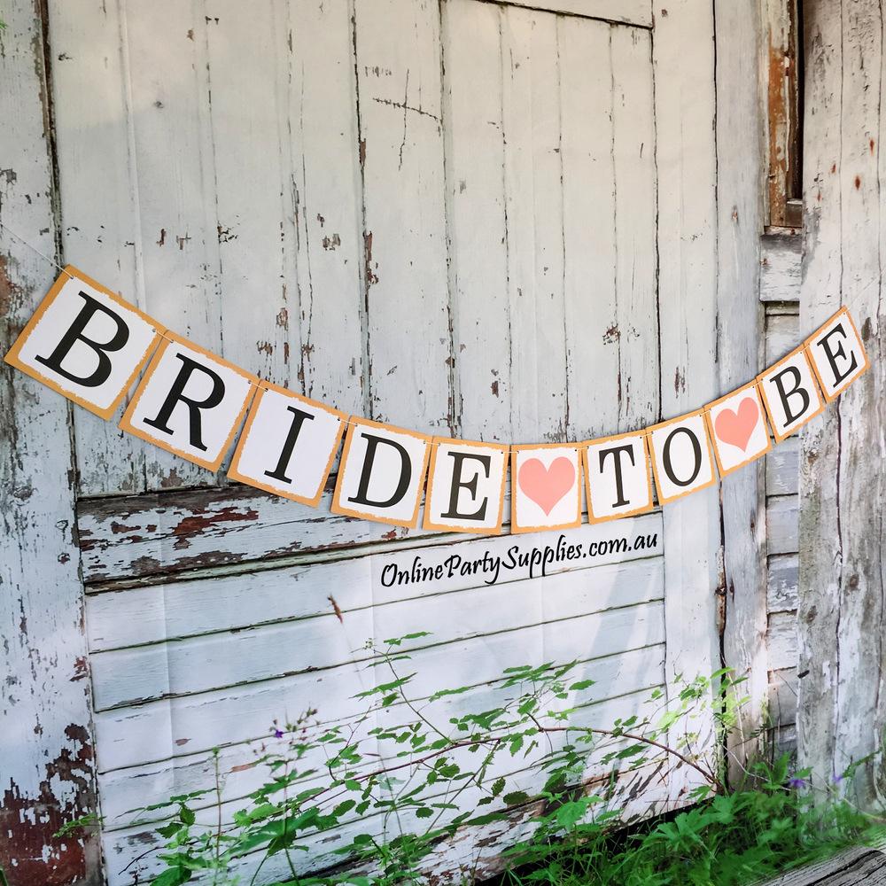 DIY Rustic Bride To Be Paperboard Banner - Online Party Supplies