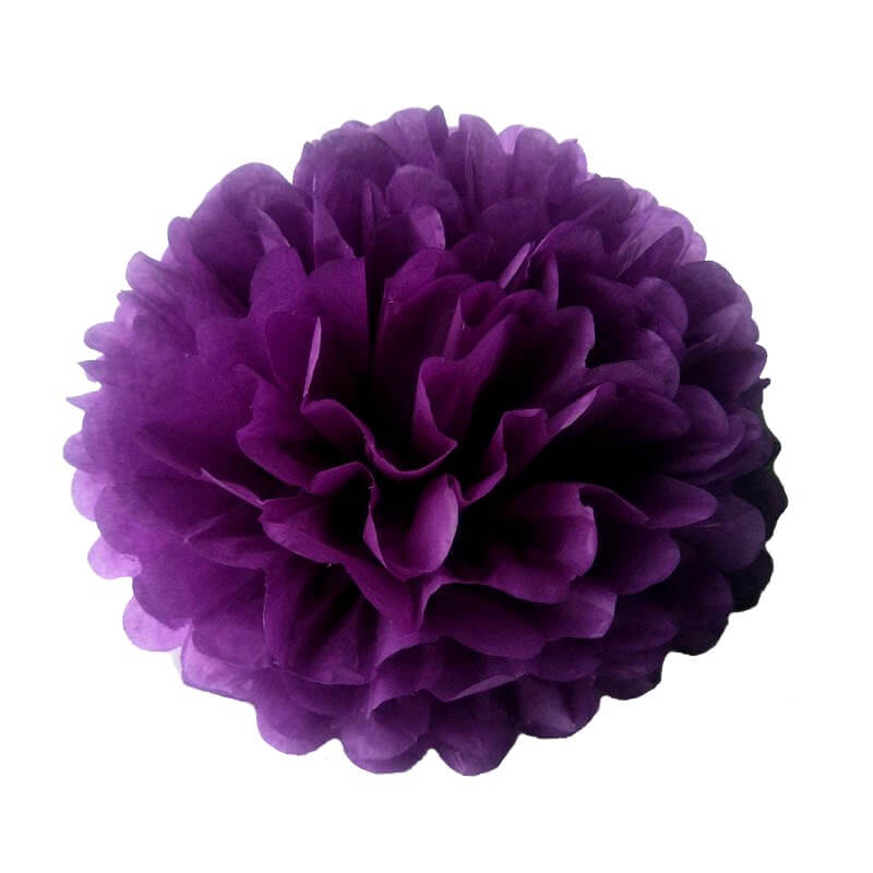 eggplant dark purple Tissue Paper Pom Poms Pompoms Balls Flowers Party Hanging Decorations