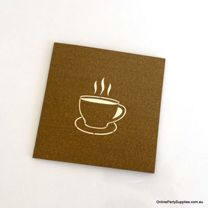 Handmade Steamy Espresso Coffee Cup 3D Pop Up Greeting Card