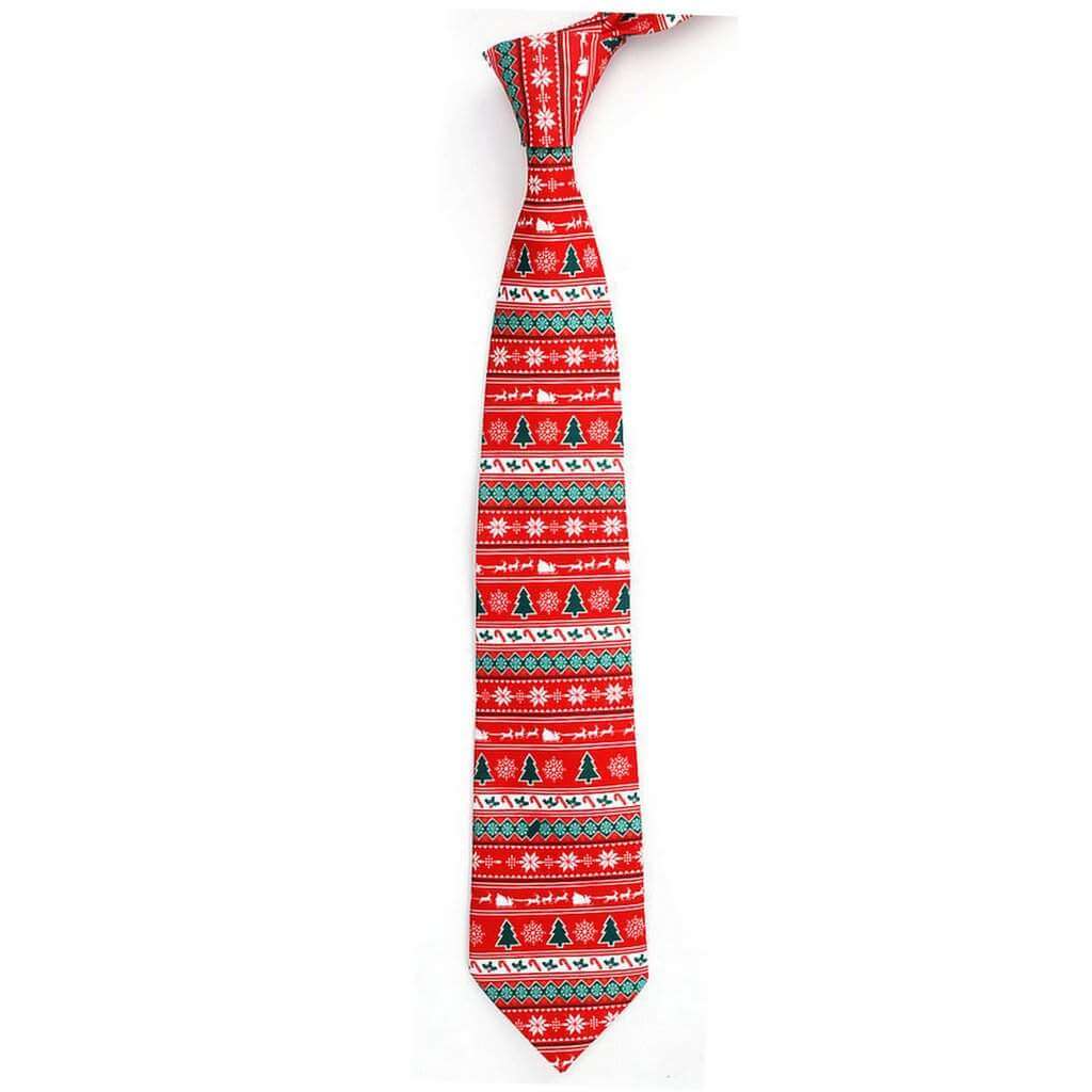 Deluxe Red Xmas Tree Christmas Tie for Men - Xmas Novelty and Costume Accessories