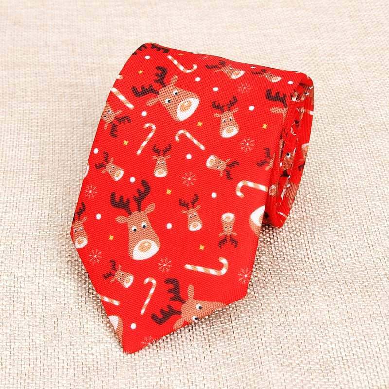 Deluxe Christmas Tie for Men - Red Reindeer