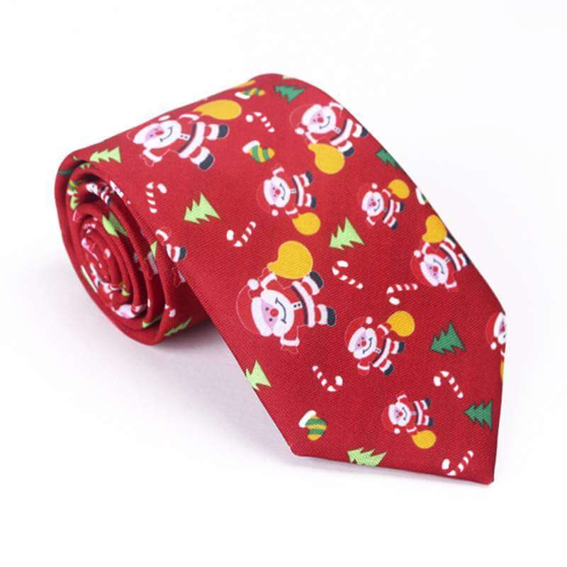 Deluxe Red Santa Christmas Tie for Men - Xmas Novelty and Costume Accessories