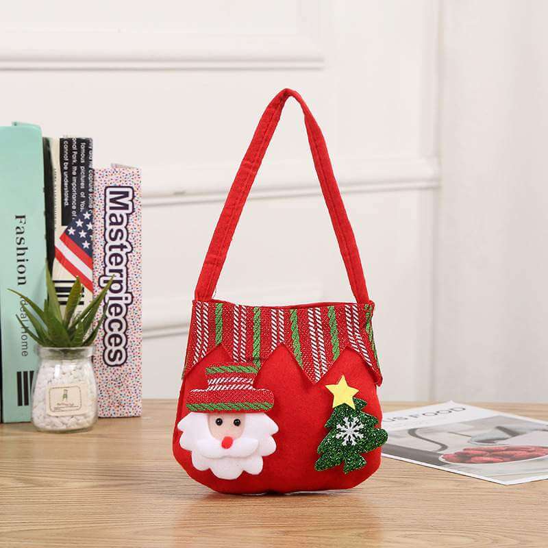 Felt Christmas Candy Bag with Handles - 4 Designs