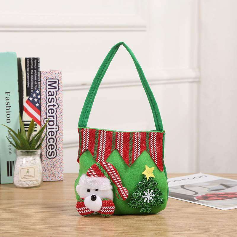 Felt Christmas Candy Bag with Handles - 4 Designs