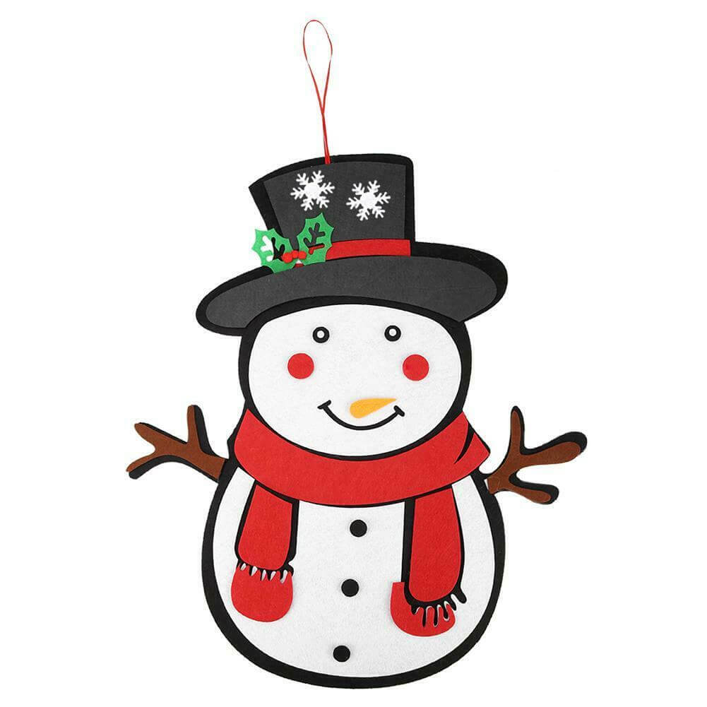 Felt Christmas Snowman Kit 2 Pack, Xmas Gift for Toddler, 3D Felt Ornament, Xmas Decoration, Pretend Play, Children's Christmas Activity, Hand Crafts