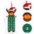 Felt Green Christmas Advent Hanging Calendar - Reindeer