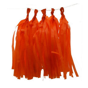 fire orange Tissue Paper  Tassel Garlands - Online Party Supplies