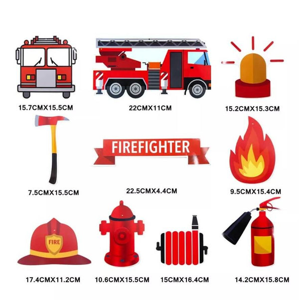 Firetruck Birthday Decorations Photo Booth Props, Firetruck...