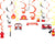 Fire Truck Themed Party Hanging Swirl Decorations