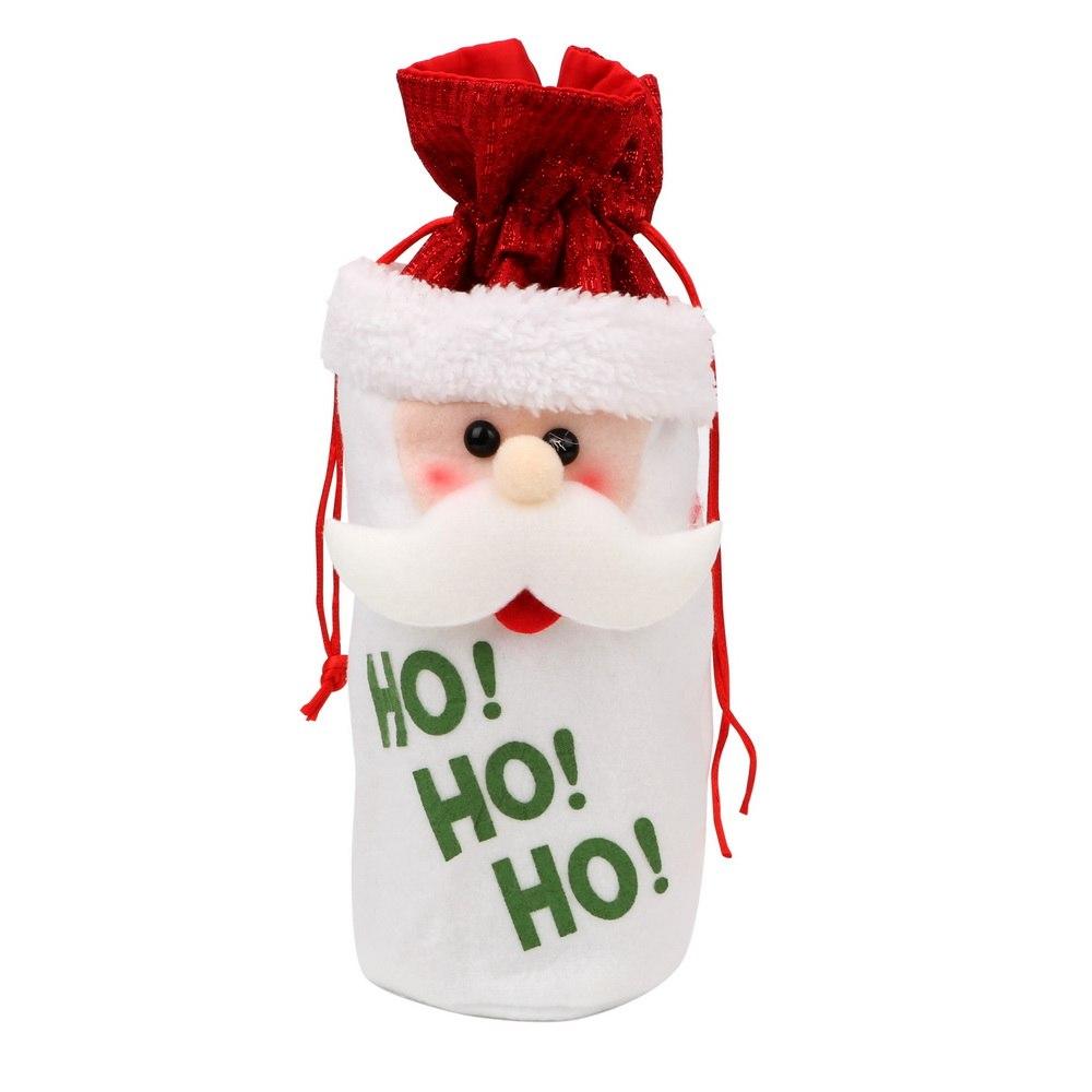 Flannel Snowman Welcome Santa Ho Ho Moose Noel Christmas Wine Bottle Cover - Online Party Supplies