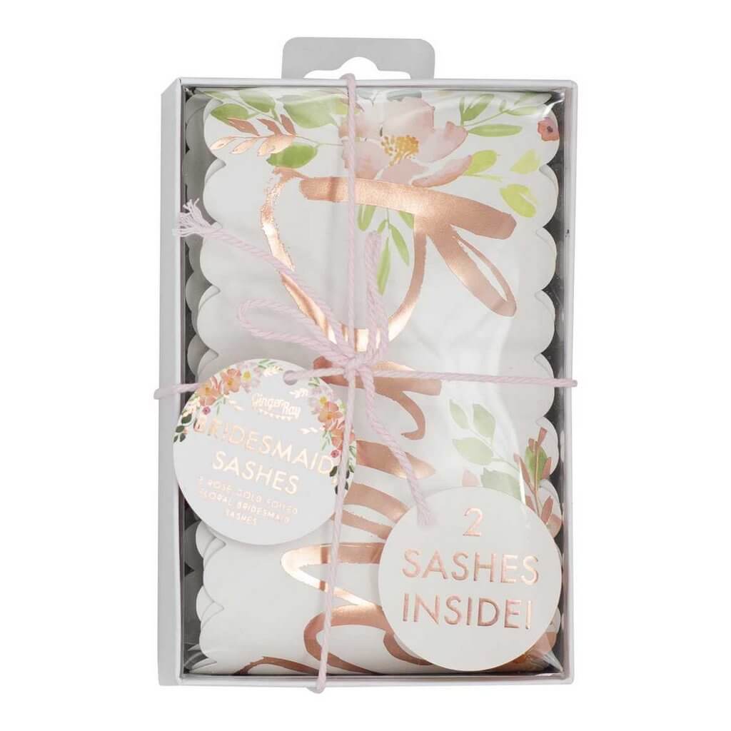 Ginger Ray Floral Bridesmaid Sash 2 Pack in Gift Box - Gifts for Bridesmaids, Bridesmaids' Proposals