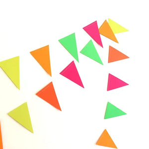 4.4m Neon UV Reactive Triangle Paper Banner Bunting