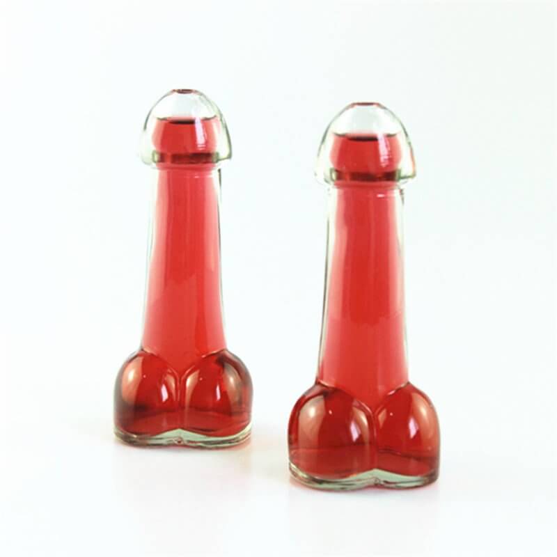 dick shape glass bottle creative for