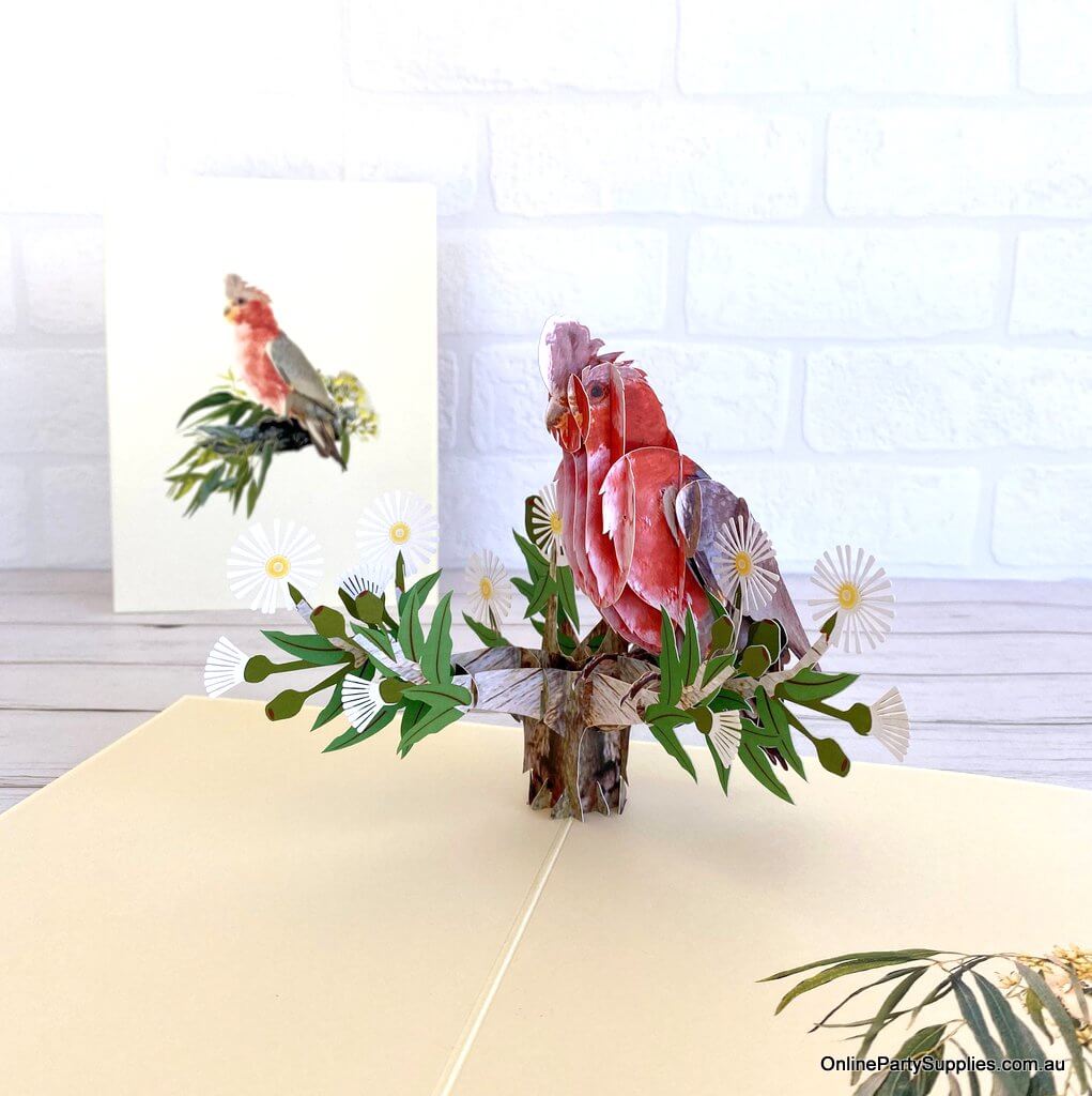 Handmade Australian Galah Cockatoo Bird Card