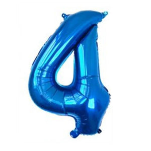 32" Giant Blue 0-9 Number Foil Balloons number 4