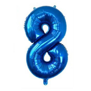 32" Giant Blue 0-9 Number Foil Balloons number 8