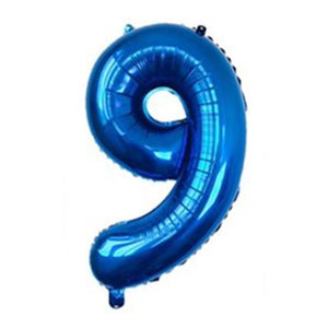 32" Giant Blue 0-9 Number Foil Balloons number 9