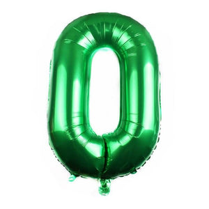 40" Jumbo Green 0-9 Number Foil Balloons number 0