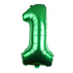 40" Jumbo Green 0-9 Number Foil Balloons number 1