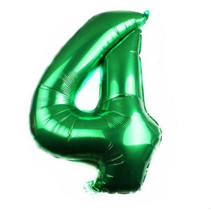 40" Jumbo Green 0-9 Number Foil Balloons number 4