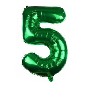 40" Jumbo Green 0-9 Number Foil Balloons number 5