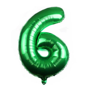 40" Jumbo Green 0-9 Number Foil Balloons number 6