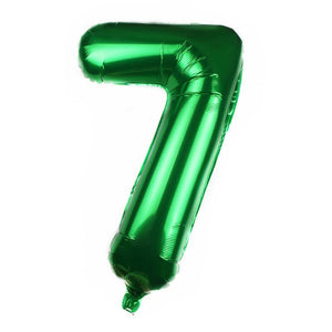 40" Jumbo Green 0-9 Number Foil Balloons number 7