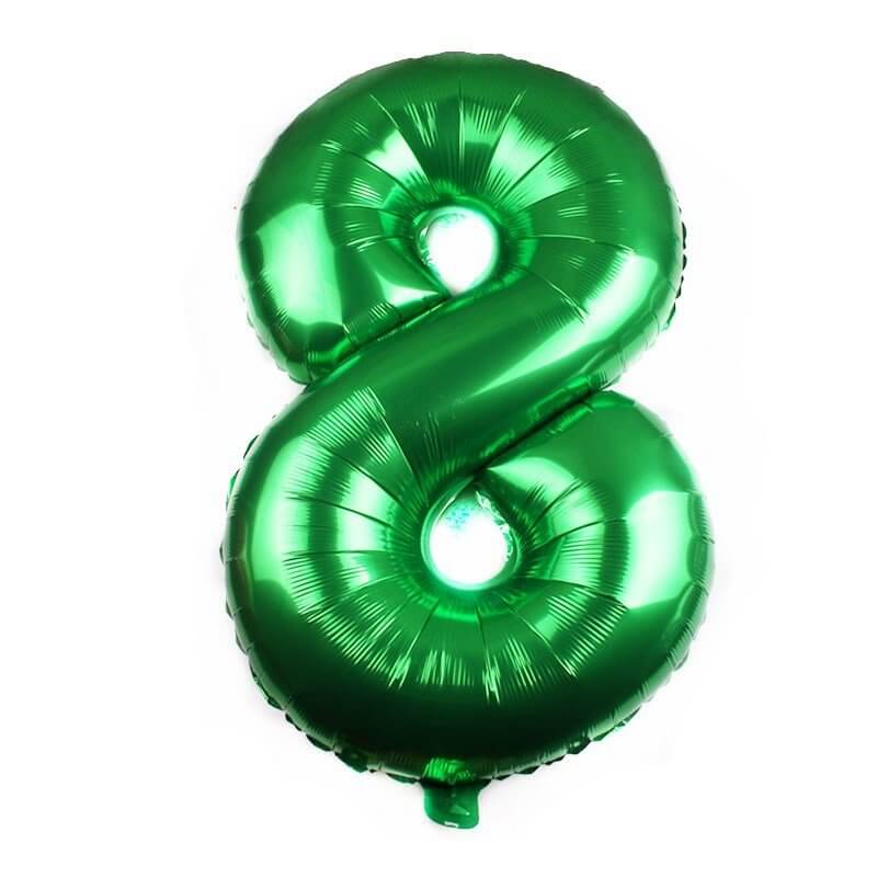 40" Jumbo Green 0-9 Number Foil Balloons number 8
